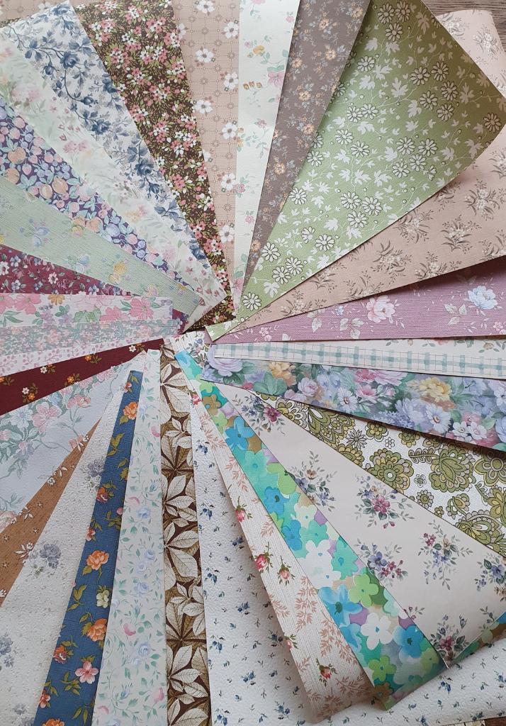 13701 DIY scrapbook papier vintage behang retro swiet, Ophalen of Verzenden, Minder dan 10 m²