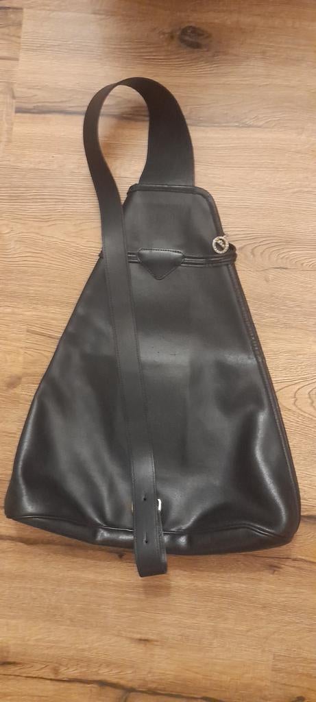 Zwarte Leren Longchamp Handtas / Schoudertas, Sieraden, Tassen en Uiterlijk, Tassen | Damestassen, Zwart, Ophalen of Verzenden