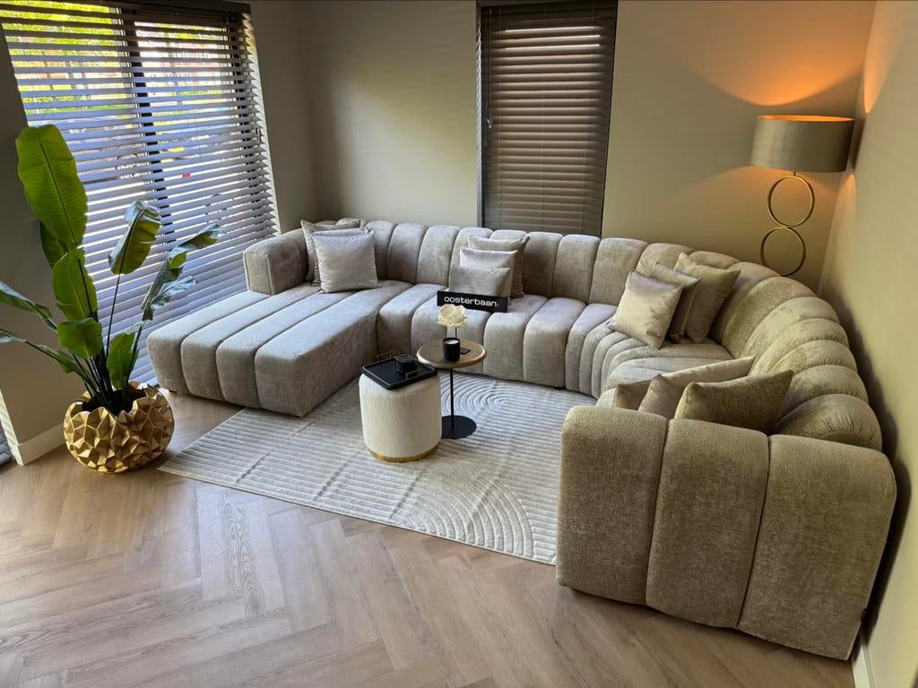 Luxe Velvet Teddy U-bank Barry 200x380x280cm NIEUW - UNIEK, Huis en Inrichting, Info@oosterbaanwonen.nl, Venus 31 8448CE Heerenveen