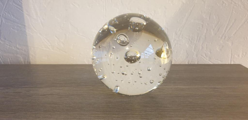 Mooie glazen presse-papier met luchtbellen, Antiek en Kunst, Antiek | Glas en Kristal, Ophalen of Verzenden