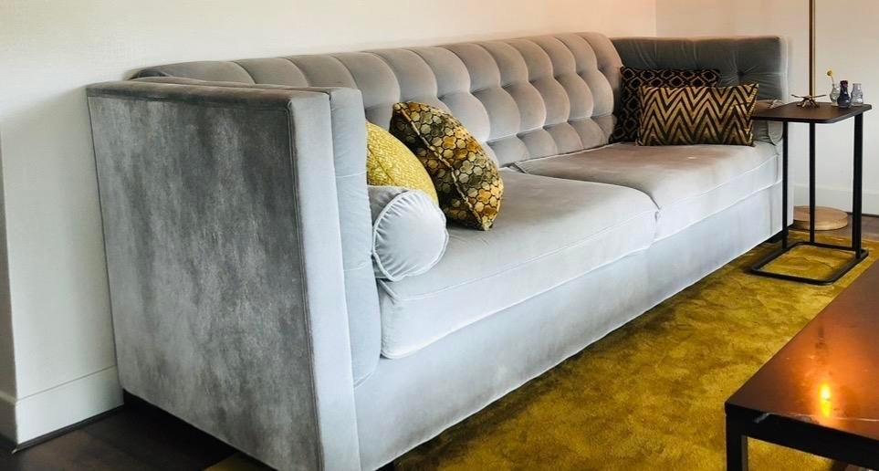 Luxe Rofra Velours Bank - 260 cm breed, Ophalen, 250 tot 300 cm, 75 tot 100 cm, Zo goed als nieuw