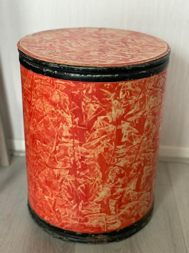 Vintage opberg ton voor speelgoed oid rood, Verzamelen, Ophalen of Verzenden, Zo goed als nieuw, Overige