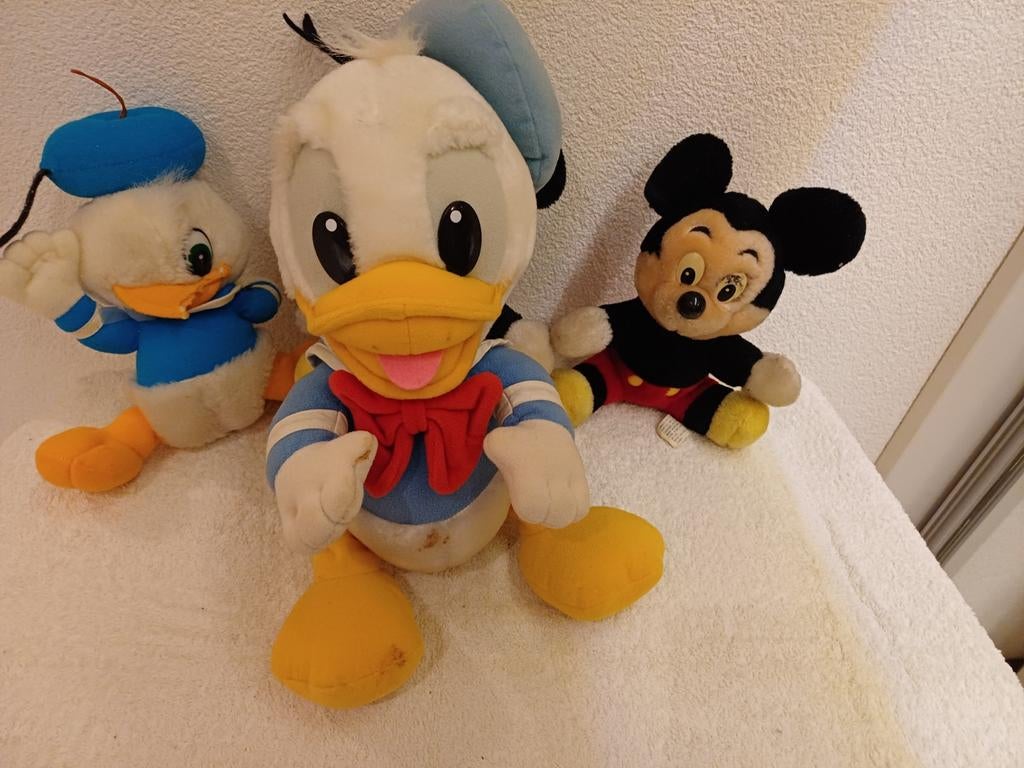 Vintage Disney Knuffels - Donald Duck & Mickey Mouse, Ophalen of Verzenden, Gebruikt, Eend