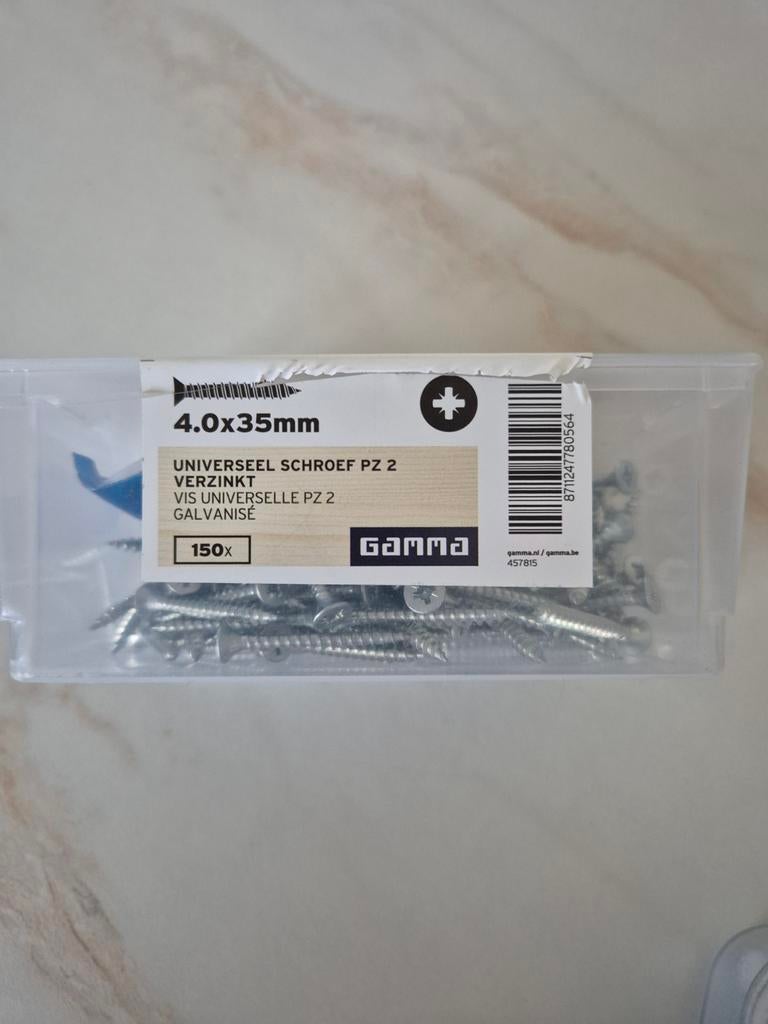 Gamma Universele Schroeven 4.0x35mm - 150 stuks, Ophalen of Verzenden, Nieuw, Minder dan 50 mm, Schroeven