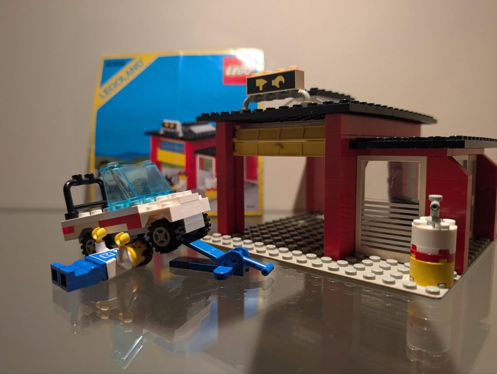 Lego 6369 Autowerkplaats uit 1986 - Vintage!, Ophalen of Verzenden, Gebruikt, Complete set, Lego