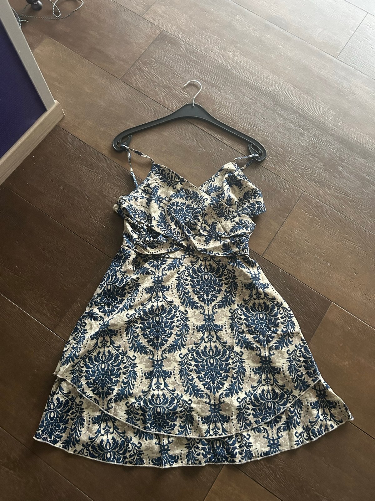 Nieuw Jurkje Maat 38 - Blauw/Wit Barokprint, Ophalen of Verzenden, Nieuw, Maat 38/40 (M), Meerkleurig