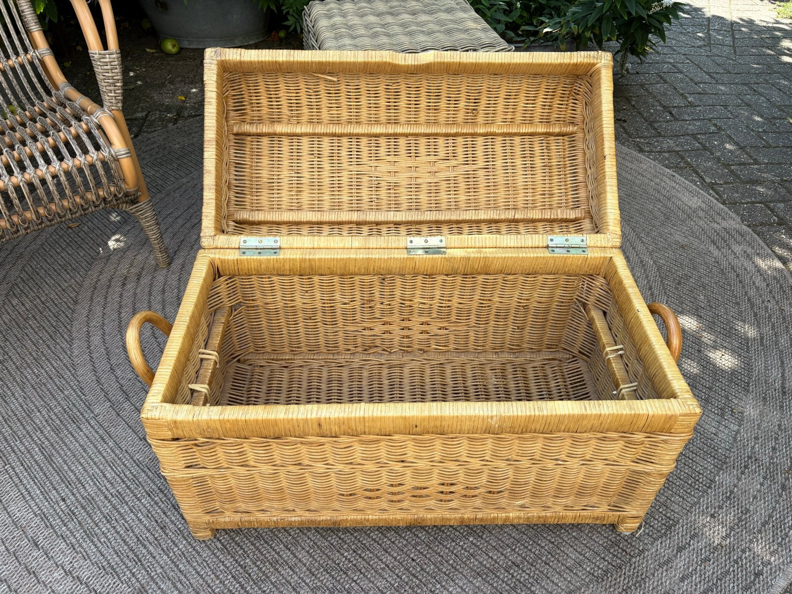 Rotan opbergkist / speelgoedkist - Vintage, Overige materialen, Gebruikt, 50 tot 100 cm, Ophalen of Verzenden