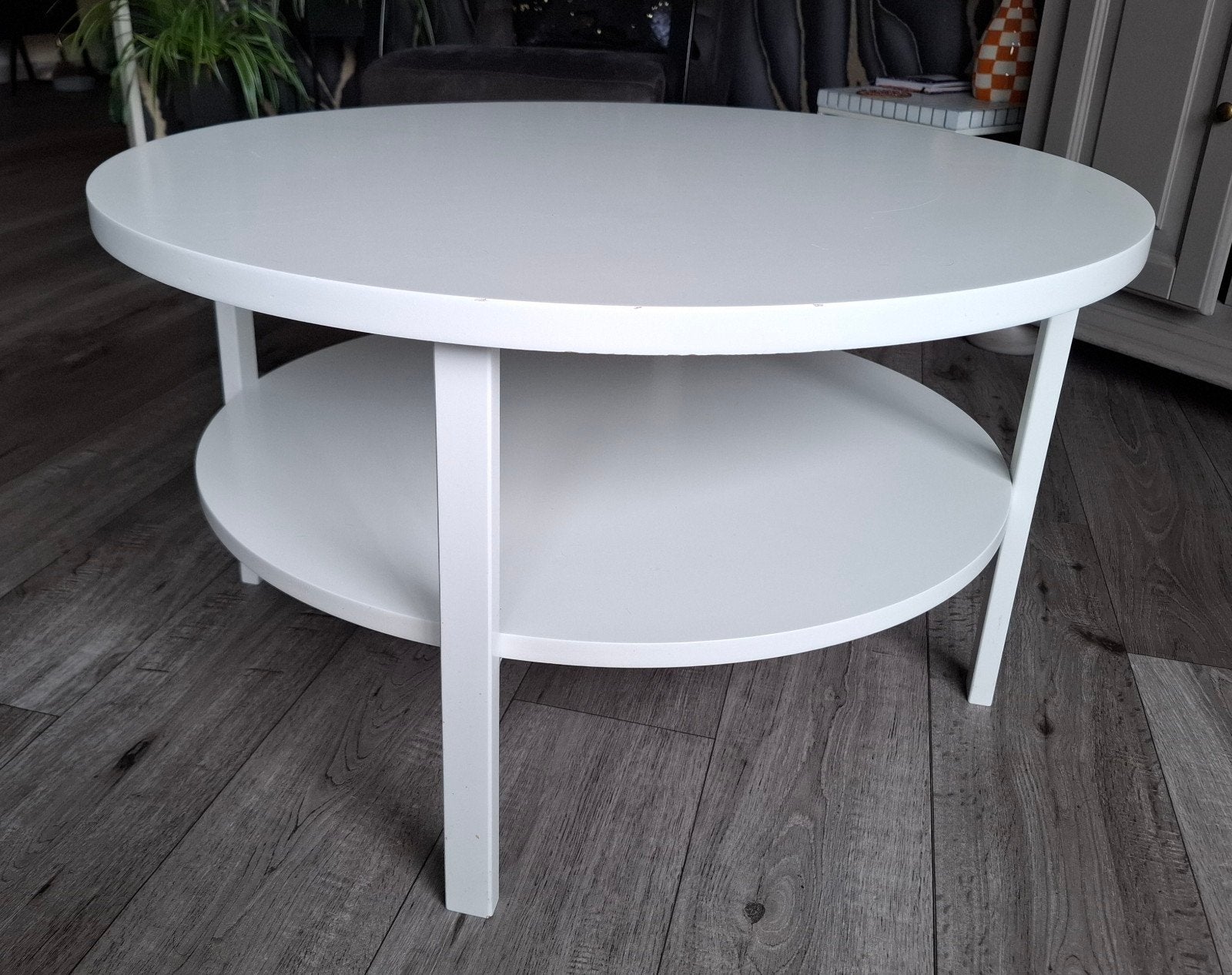 Nette witte salontafel 80 cm gratis ophalen, Huis en Inrichting, Tafels | Salontafels, Ophalen, Gebruikt, 50 tot 100 cm, Rond