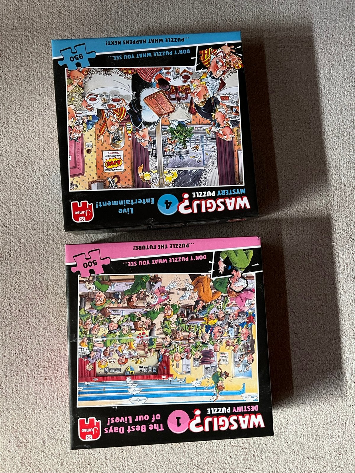 Wasgij puzzels, Ophalen, 500 t/m 1500 stukjes, Zo goed als nieuw, Legpuzzel