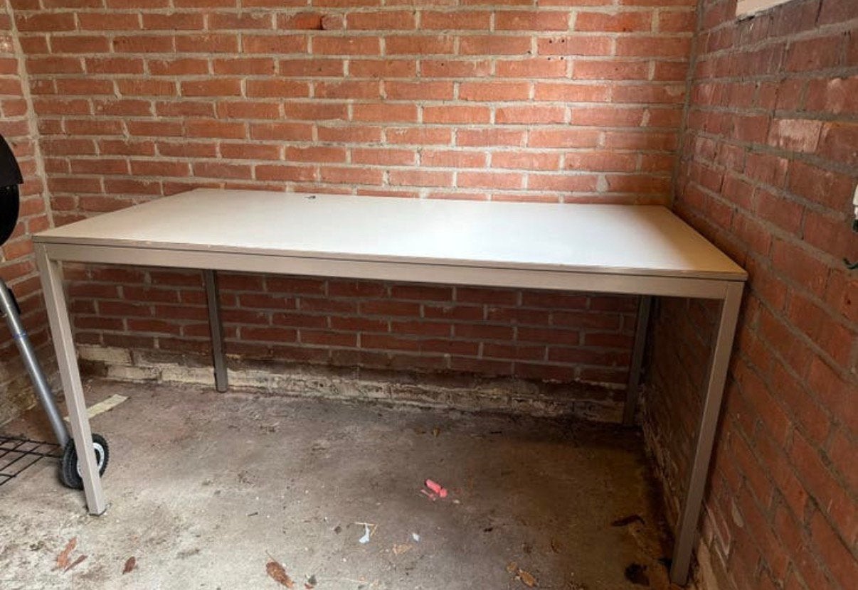 Philips fabriekstafel  150x75x75 cm., Huis en Inrichting, Bureaus, Ophalen, Gebruikt, 150 cm, 50 cm