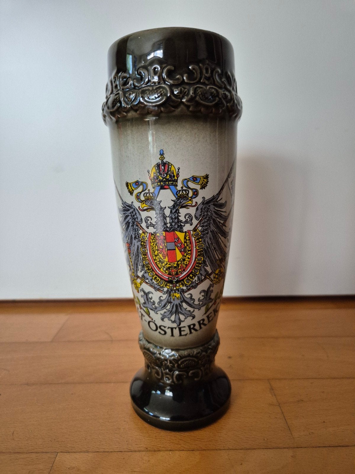 Vintage Oostenrijkse Bierpul/Vaas - Handgemaakt Keramiek, Ophalen of Verzenden