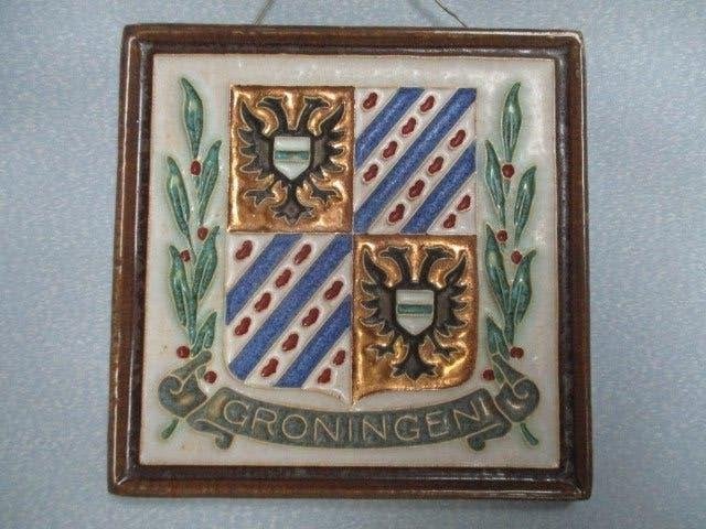 wandtegel cloisonne prov.GRONINGEN Delft, pors. fles, Antiek en Kunst, Ophalen of Verzenden