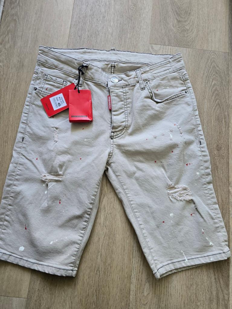 Dsquared2 Denim Shorts met verfspatten - Maat 46, Kleding | Heren, Overige kleuren, Dsquared2, Nieuw, W32 (confectie 46) of kleiner