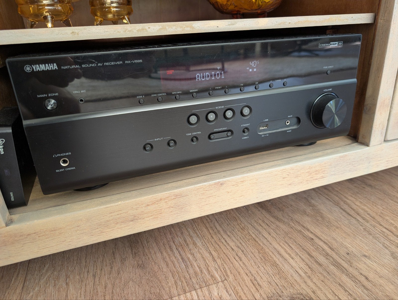 Yamaha RX-V685/7.2-kanaals receiver/Dolby Atmos & MusicCast, Ophalen, Gebruikt, 60 tot 120 watt, Yamaha