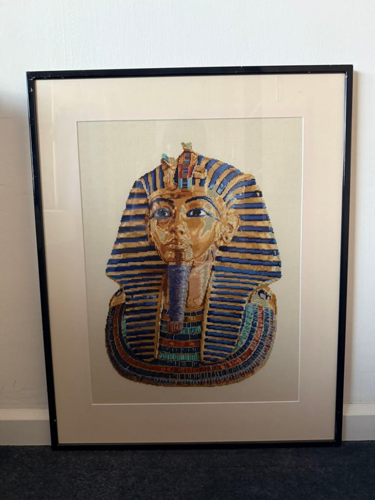 Schilderij lijst met toetanchamon op de afbeelding, 50 tot 75 cm, Ophalen of Verzenden, Zo goed als nieuw, Schilderij