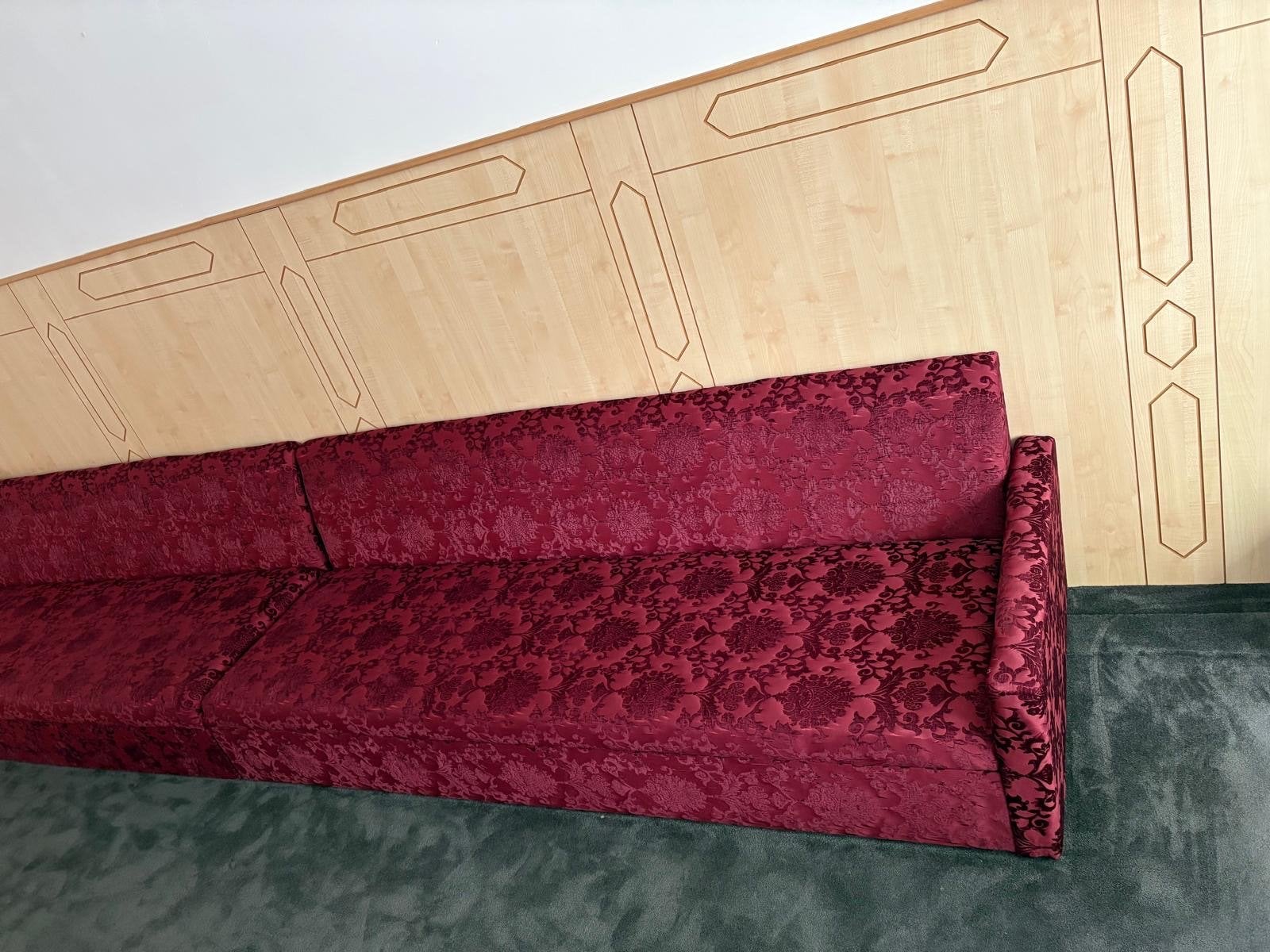 Rode banken voor veranda of hobbyruimte, Ophalen, Gebruikt, Driepersoons, 75 tot 100 cm
