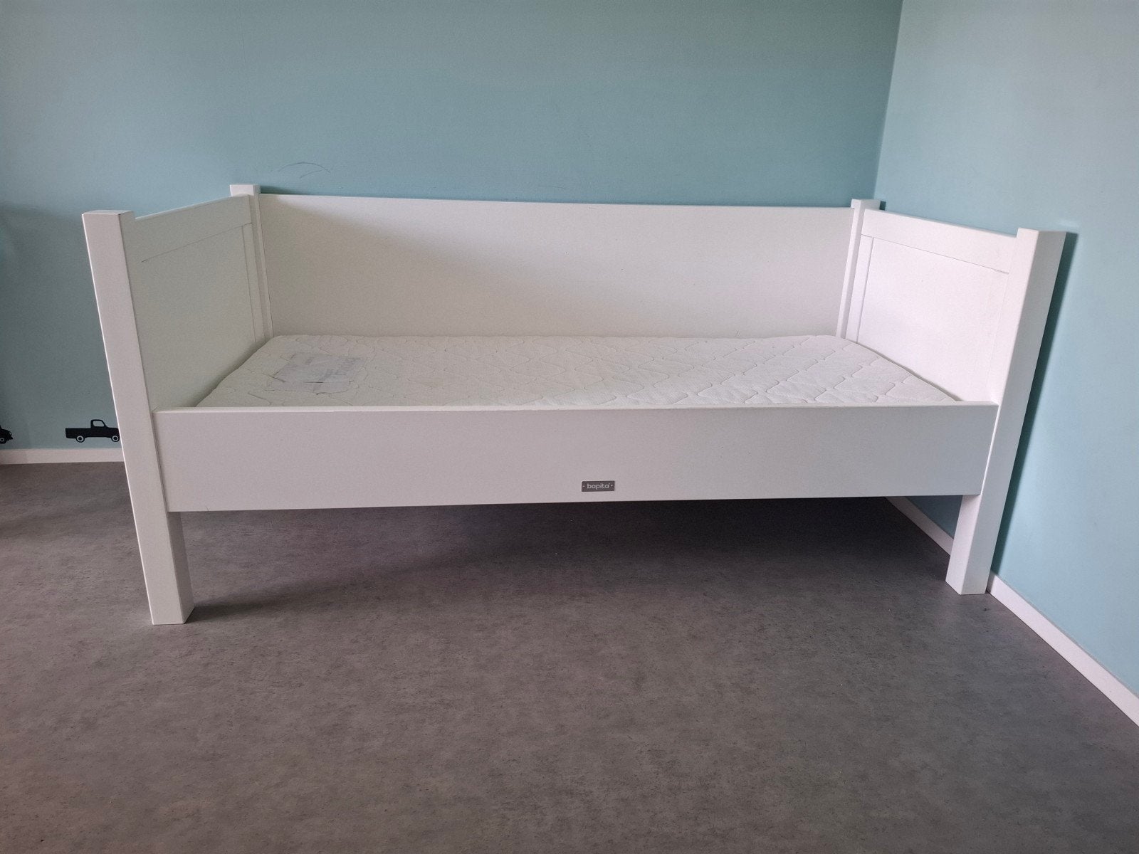 Peuterbed Bopita wit, Ophalen, Gebruikt, Matras
