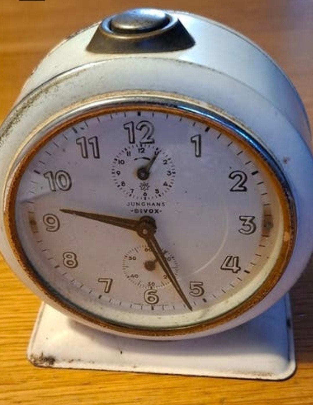 Vint. Junghans Bivox Wekker – Werkend (onregelmatig) jaren50, Antiek en Kunst, Antiek | Klokken, Ophalen of Verzenden