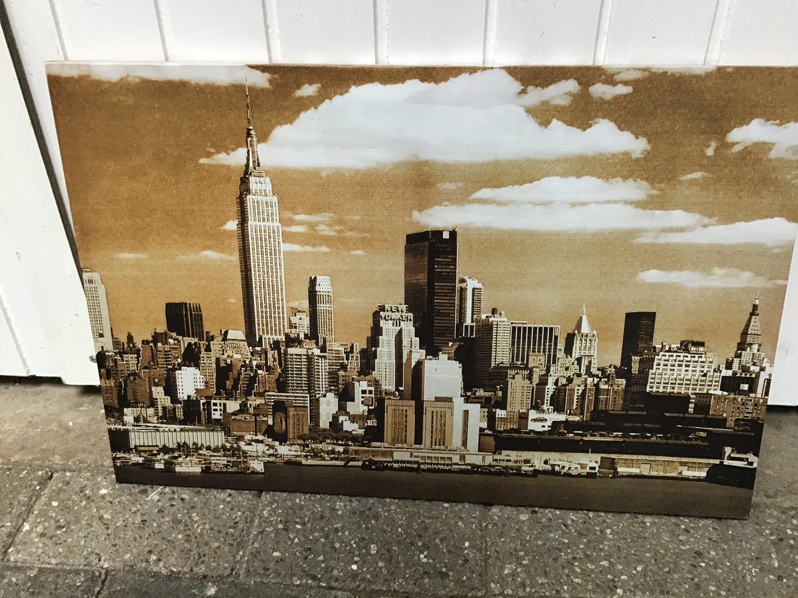 New York City Skyline Canvas Schilderij, Ophalen of Verzenden, Gebruikt, 75 tot 100 cm, Schilderij