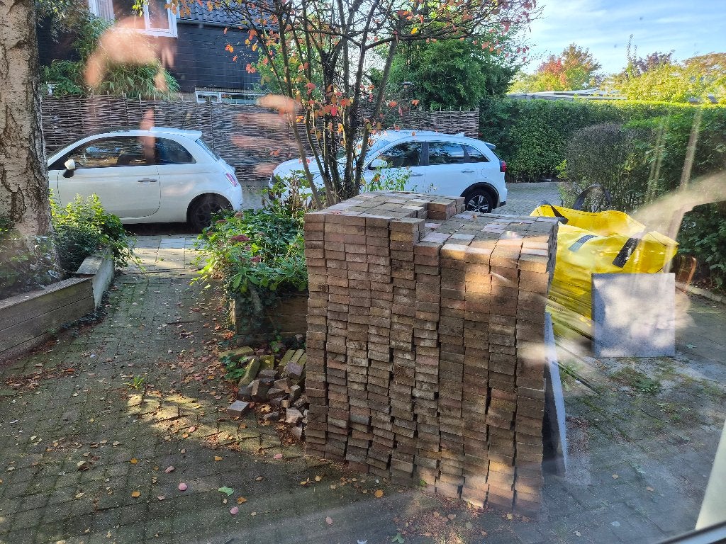 Gebakken klinkers 10x10 gratis af te halen, Ophalen, Overige materialen, Gebruikt, Klinkers