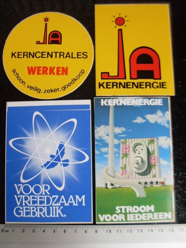 5x sticker kernenergie kerncentrales atoomenergie JA! pro, Verzenden, Zo goed als nieuw, Dier en Natuur