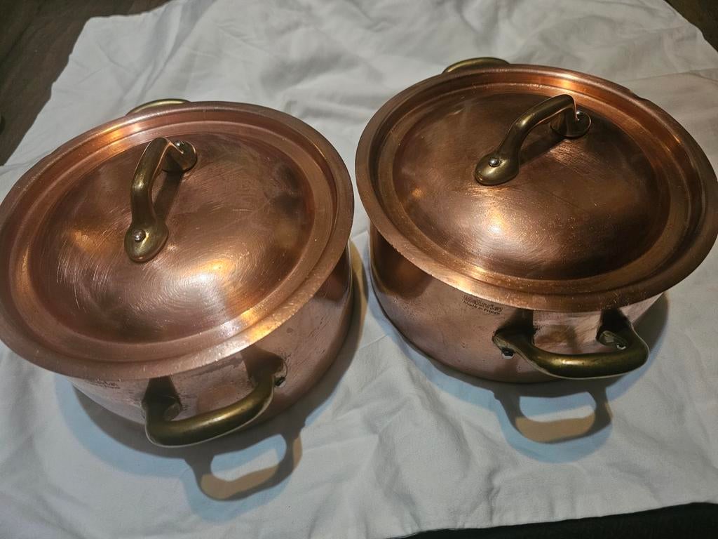 Set van 2 prachtige Mauviel pannen - Made in Frankrijk, Huis en Inrichting, Keuken | Potten en Pannen, Ophalen of Verzenden, Overige materialen