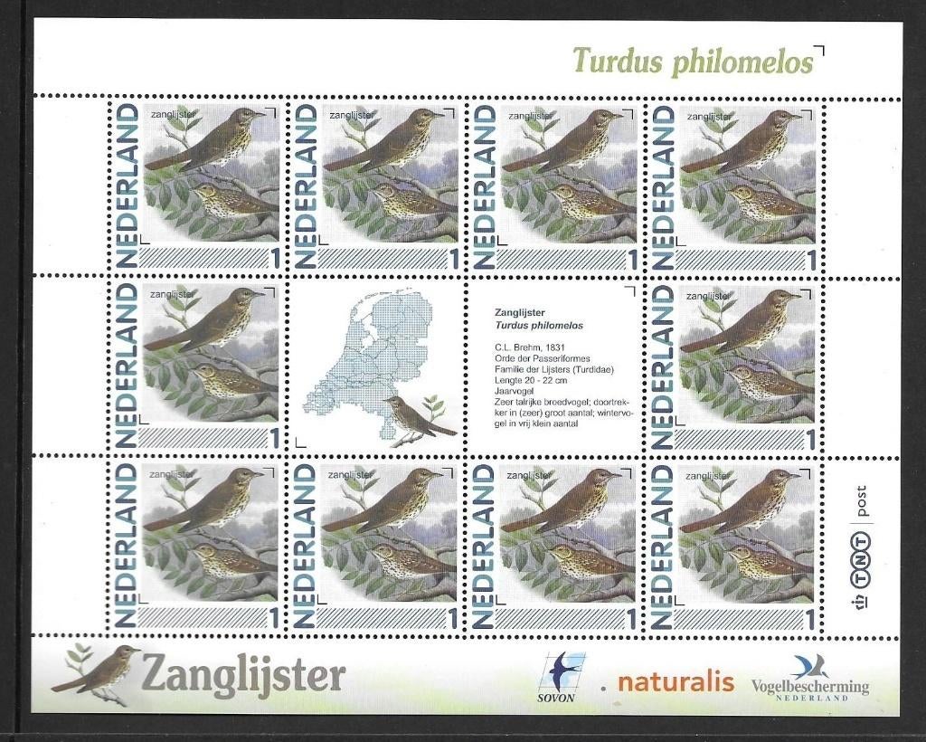 Vel persoonlijke zegels, Vogels Zanglijster postfris, Ophalen of Verzenden, Postfris