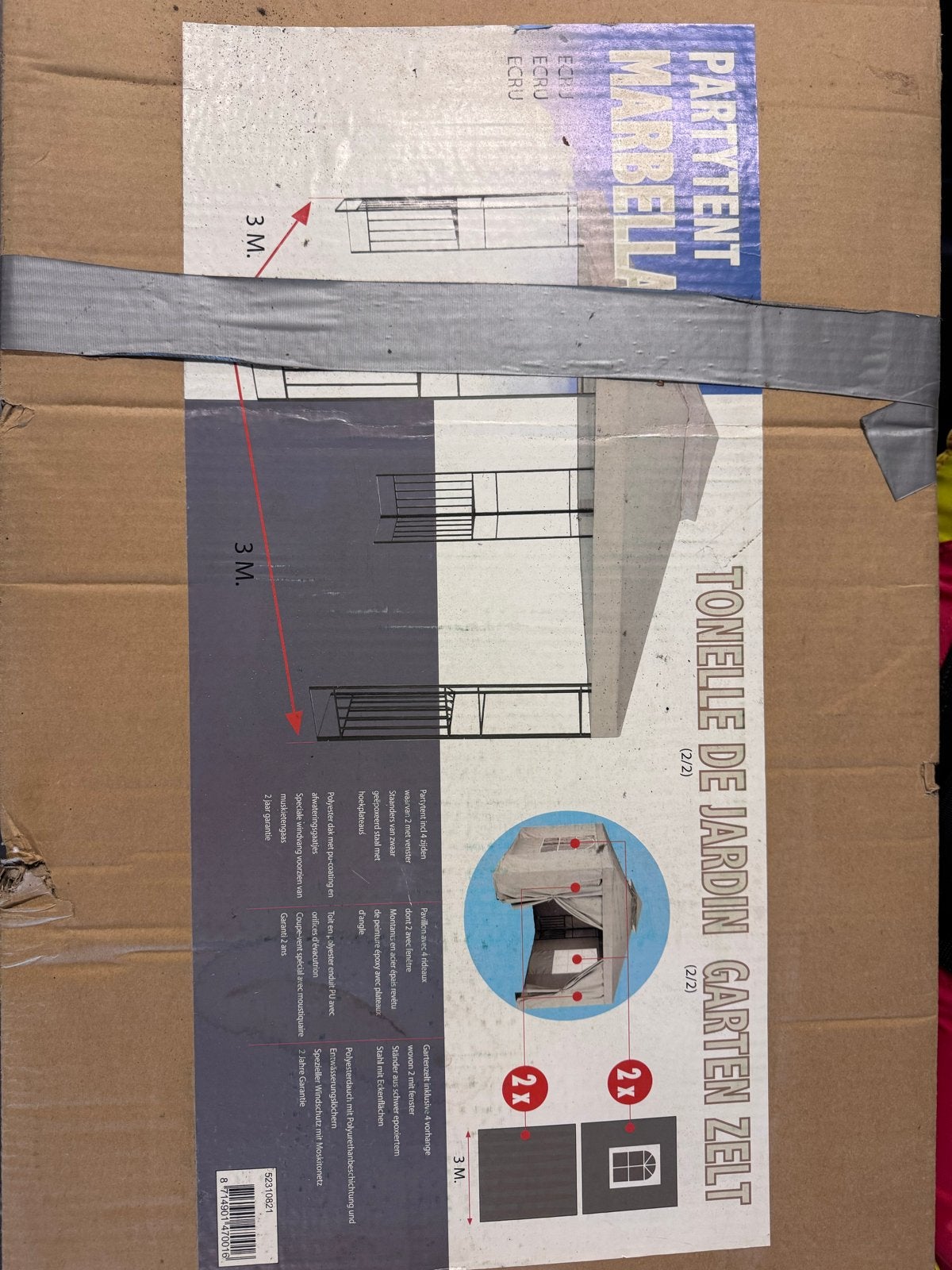 Partytent Marbella 3x3m twee stuks, Tuin en Terras, Ophalen, Partytent, Minder dan 4 meter, Nieuw