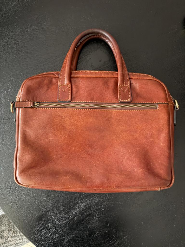 Lederen Akte laptoptas bruin GRISTINA RUI, Computers en Software, Laptoptassen, Ophalen of Verzenden, 17 inch of meer, Zo goed als nieuw