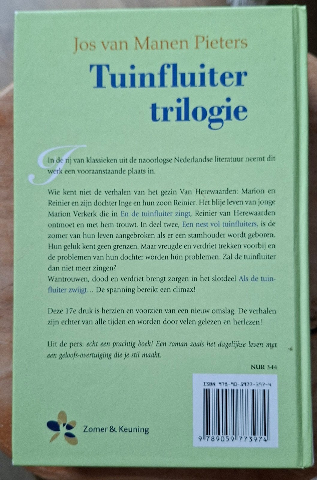 Jos van Manen - Pieters - Tuinfluiter trilogie, Boeken, Noord-Brabant, Nieuw, Jos van Manen - Pieters, Ophalen of Verzenden