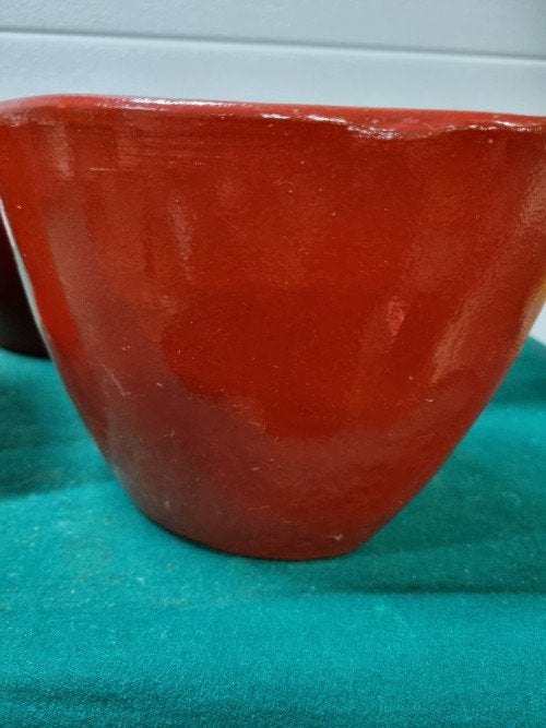 bloempotten rood ovaal vier stuks, Ophalen of Verzenden, 'T Olde Gre-j, Info@toldegrej.nl, Endepoelstraat 20f Didam