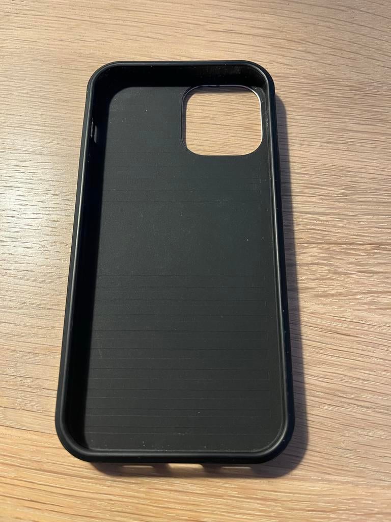 Burga iPhone 12/12 Pro Hoesje - Wit met Blauwe Hartjes, Hoesje of Tasje, Zo goed als nieuw, IPhone 12, Burga