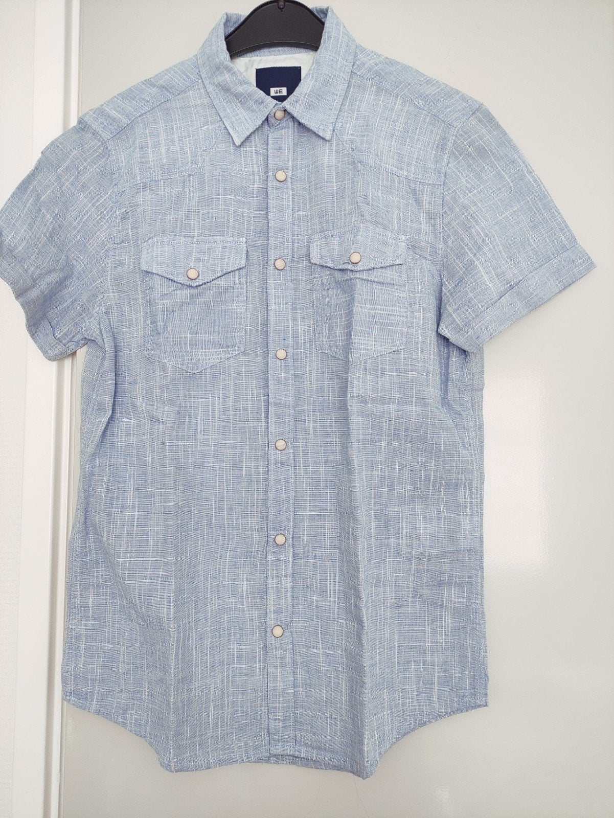 WE Fashion Heren overhemd - Lichtblauw - Maat XS, Kleding | Heren, Overhemden, Blauw, Halswijdte 38 (S) of kleiner, Ophalen of Verzenden