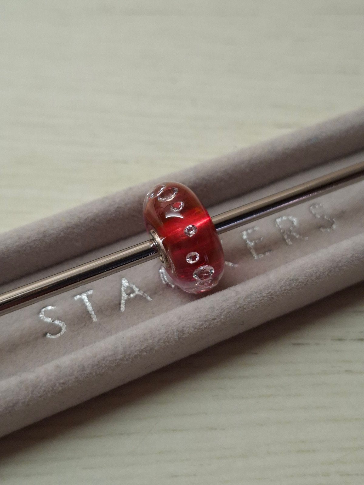 trollbeads glasbead diamond like roze, Ophalen of Verzenden, Zo goed als nieuw, Glas of Kristal, Trollbeads