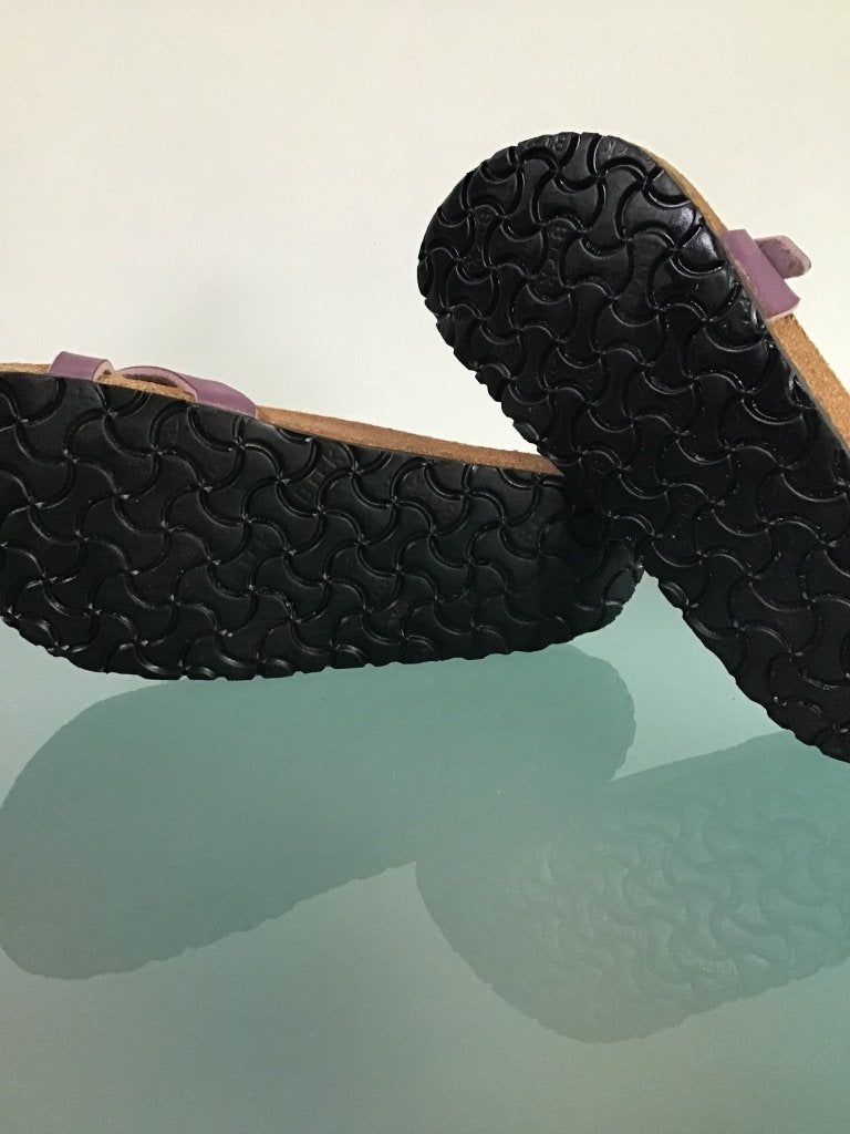 Birkenstock 36 Piazza | paarse slippers | Gratis verzenden, Kleding | Dames, Slippers, Overige kleuren, Verzenden, Zo goed als nieuw