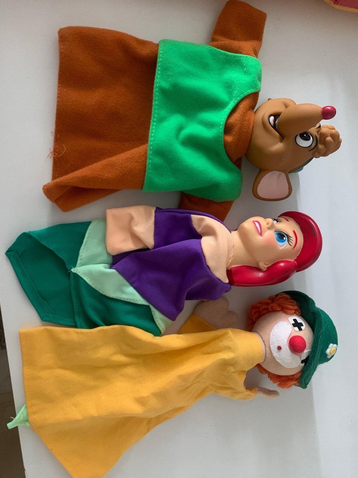 Set van 3 handpoppen: Ariel, muis en clown, Kinderen en Baby's, Speelgoed | Poppen, Ophalen of Verzenden, Nieuw, Overige typen