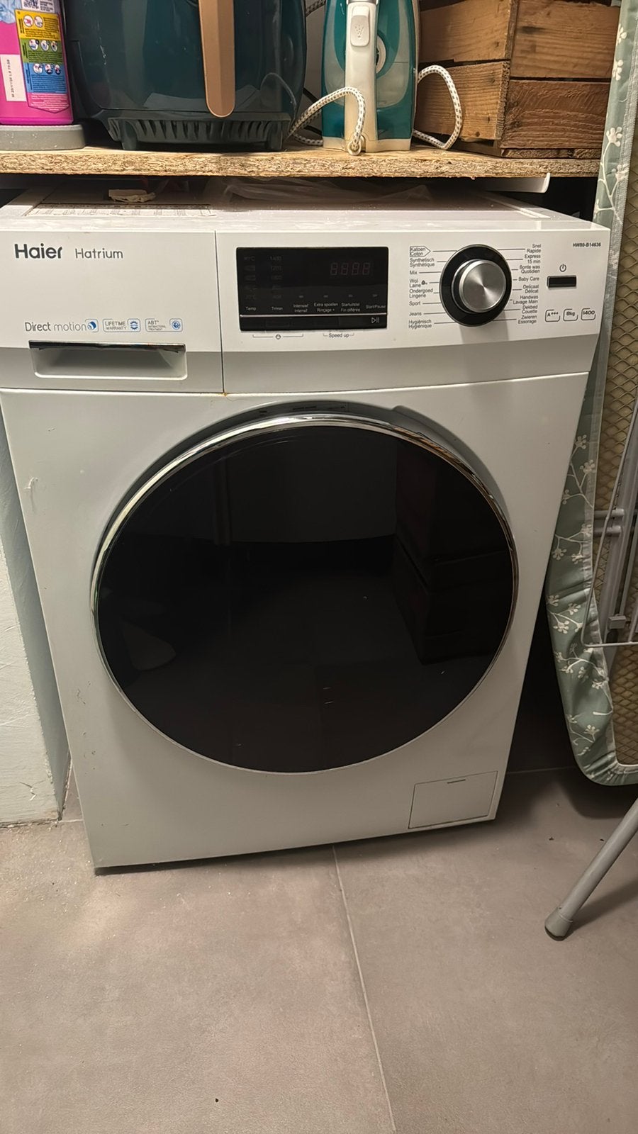 Haier Hatrium - 8KG - Energlielabel A - Was - HW80-BP14636, Witgoed en Apparatuur, Ophalen, Gebruikt, Voorlader, 85 tot 90 cm