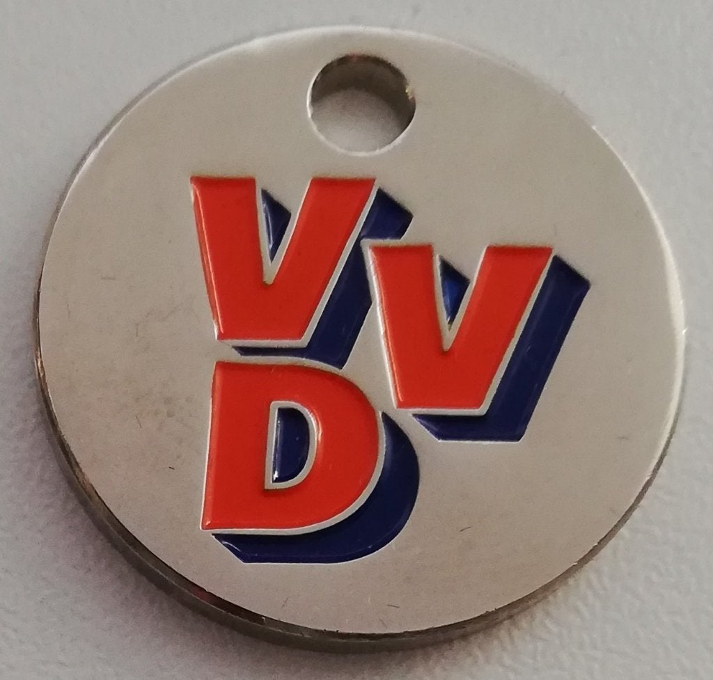Winkelwagenmuntje gemeentepartij VVD Rotterdam, Ophalen of Verzenden