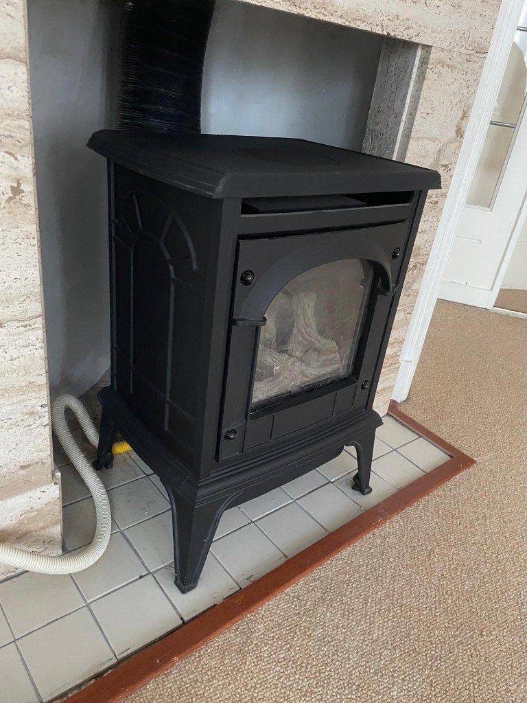 Gazco Clarendon & Ashdon Gaskachel met houtblokken effect, Huis en Inrichting, Ophalen, Gas, Zo goed als nieuw, Vrijstaand