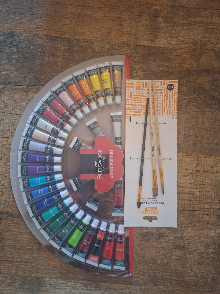 Schilderset acrylverf en kwasten, Hobby en Vrije tijd, Schilderen, Ophalen of Verzenden, Nieuw