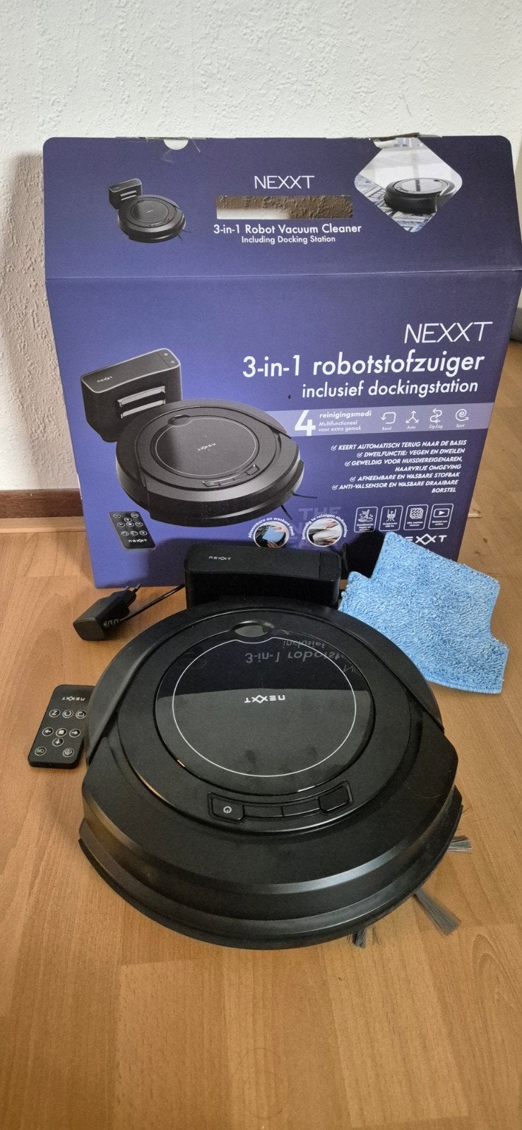 Nexxt 3-in-1 Robotstofzuiger met Dockingstation, Overige merken, Ophalen of Verzenden, Zo goed als nieuw, Robotstofzuiger