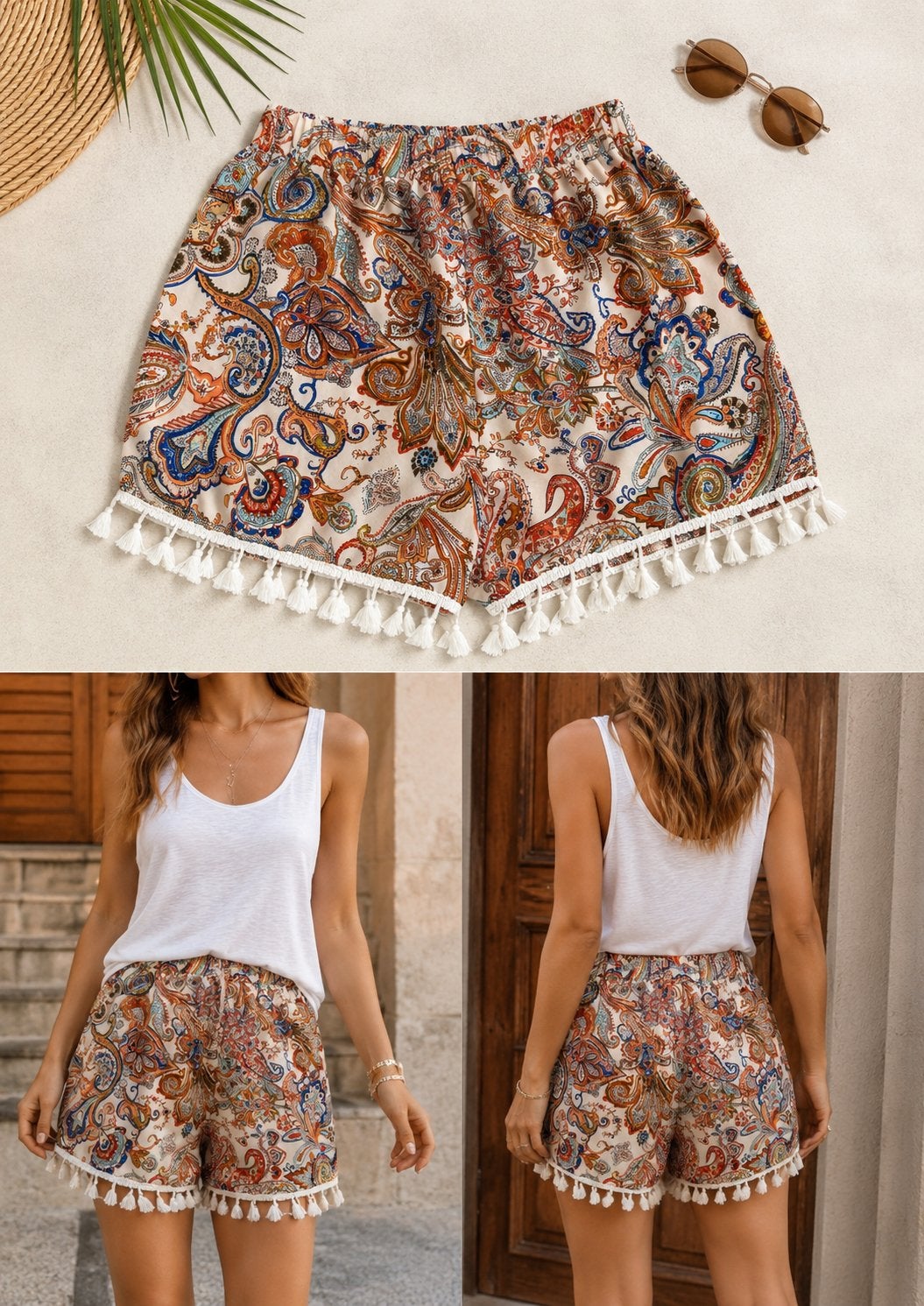 Shein Korte Broek met Kwastjes - Maat S, Kleding | Dames, Kort, Meerkleurig, Ophalen of Verzenden, Maat 36 (S)