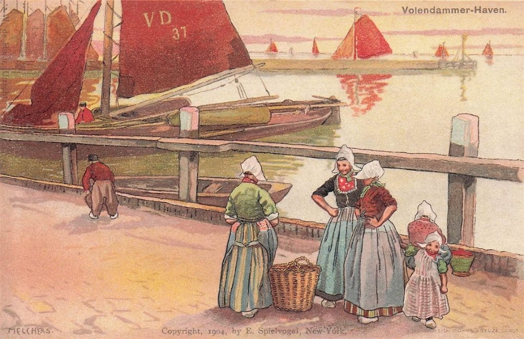702-480-019 Volendammer-Haven, Verzenden, Voor 1920, Noord-Holland