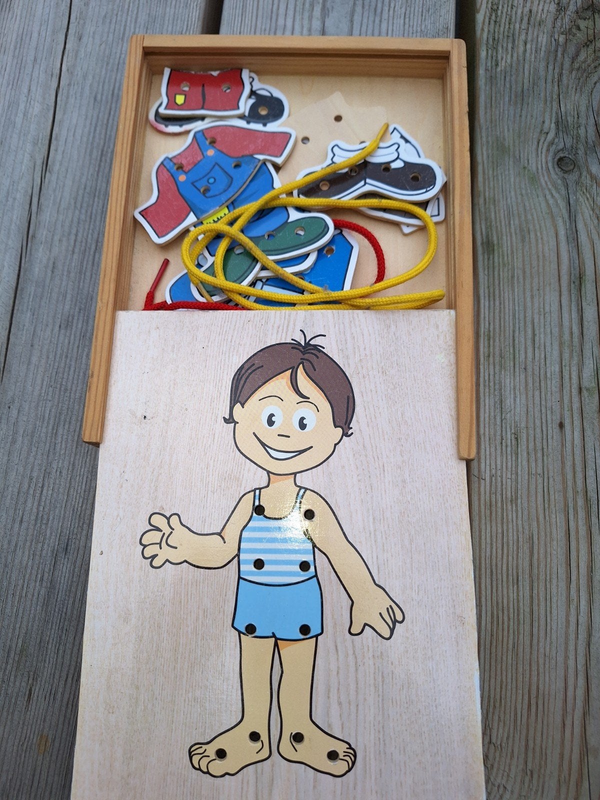 houten puzzel aankleedpop, Ophalen of Verzenden