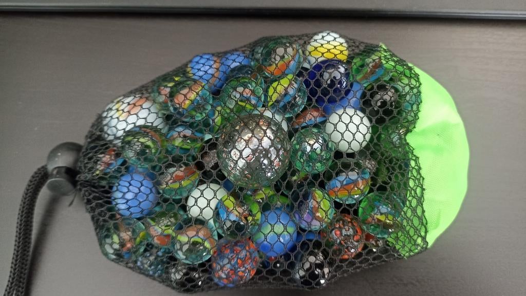 Zak knikkers, diverse kleuren en maten, Ophalen of Verzenden