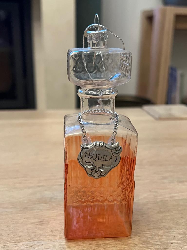 Kersthanger / kerstbal glazen fles 14cm hoog- NEW, Diversen, Kerst, Ophalen of Verzenden, Nieuw