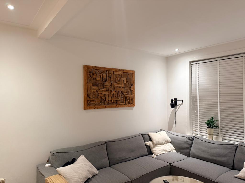 Wanddecoratie teak sloophout, Ophalen of Verzenden, Zo goed als nieuw
