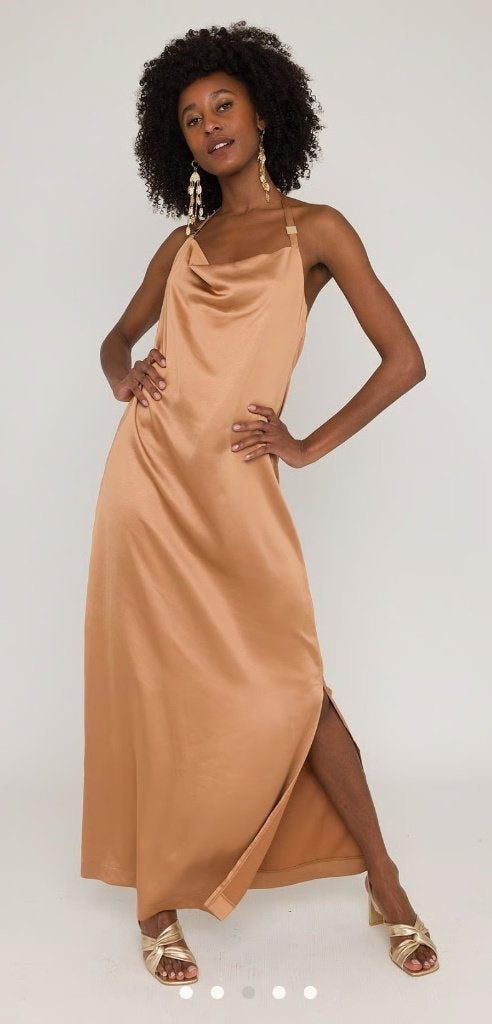 Ana Alcazar prachtige nieuwe maxi jurk maat 42, Kleding | Dames, Bruin, Maat 42/44 (L), Nieuw, Ophalen of Verzenden