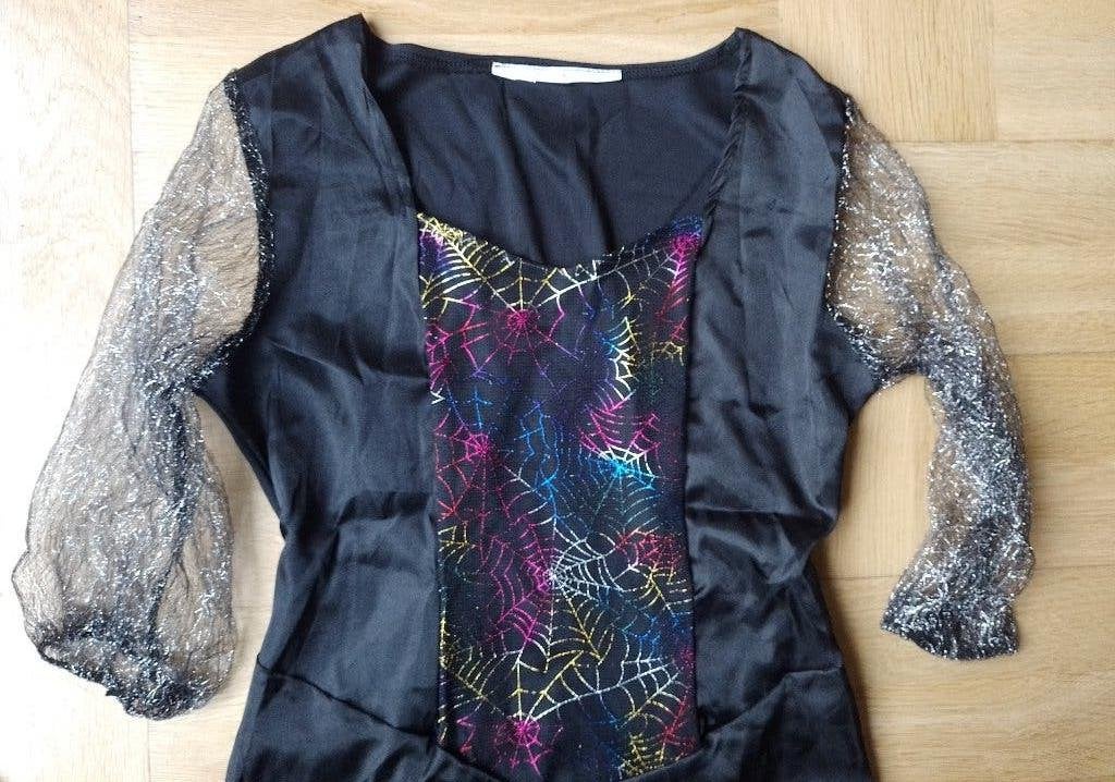 Verkleedset jurk met hoed spooky / heks / halloween, Ophalen of Verzenden, Zo goed als nieuw, Maat 36 (S), Halloween
