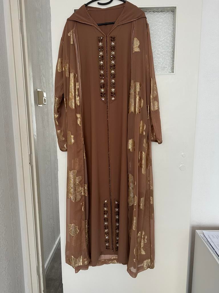 Marokkaanse jurk, Kleding | Dames, Overige typen, Bruin, Maat 42/44 (L), Nieuw